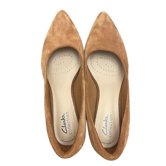 Camel Suede Low Heels - Picture 5 of 6